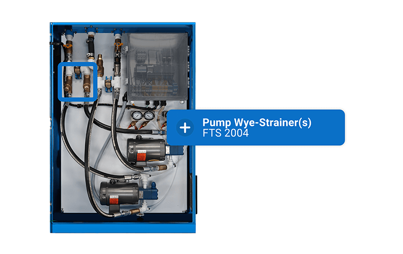 Fuel transfer system pump wye strainer