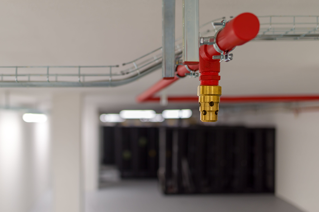 fire suppression system in a server room connected with a building automation system.